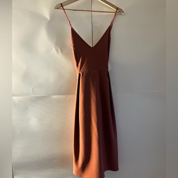 Pumpkin spice coloured mini dress with pockets - Picture 1 of 7
